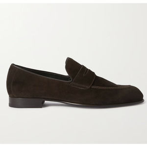 Brioni Suede Penny Loafer Derby Size UK 11 / US 12 - Brown